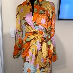 Floral Print Wrap Dress